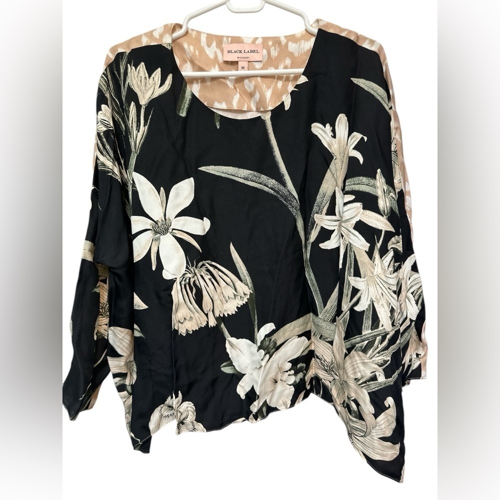 Chico’s Black Label Reversible Silk-Blend Anyway Top NWOT